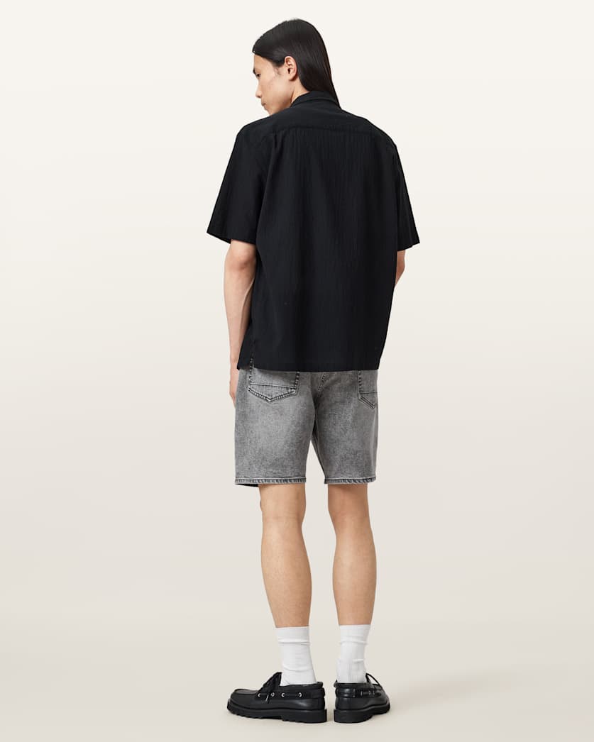 AllSaints Switch Skinny Fit Denim Shorts Grey
