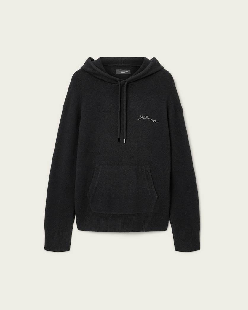AllSaints Odessa Embroidered Hoodie Black