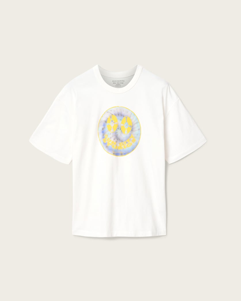 AllSaints Spun Out Boxy Short Sleeve Graphic T Shirt Chalk White