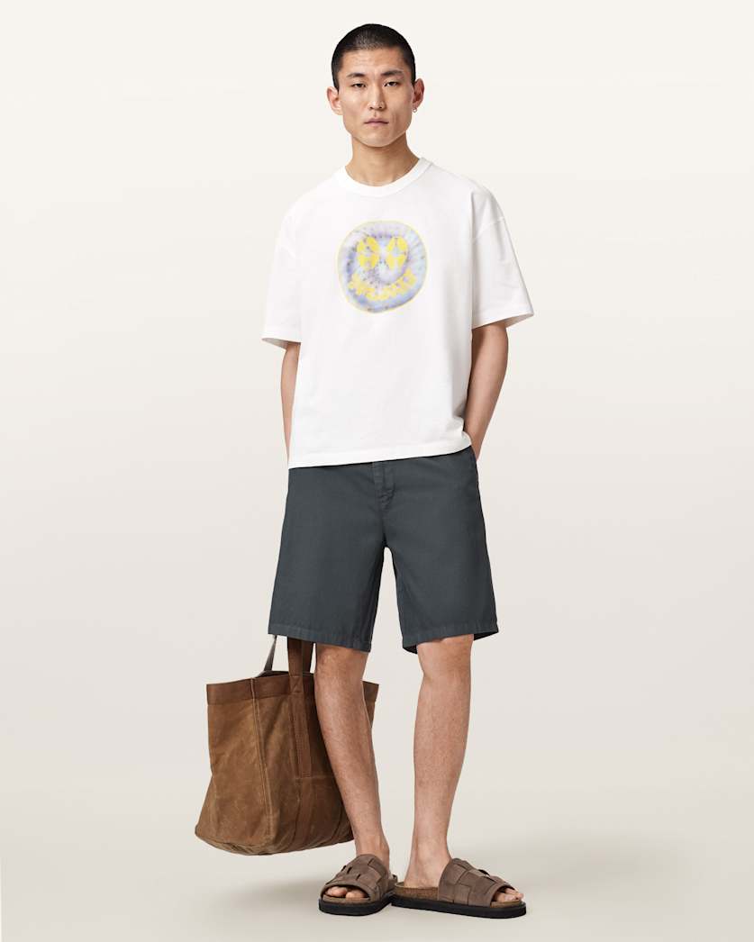 AllSaints Spun Out Boxy Short Sleeve Graphic T Shirt Chalk White