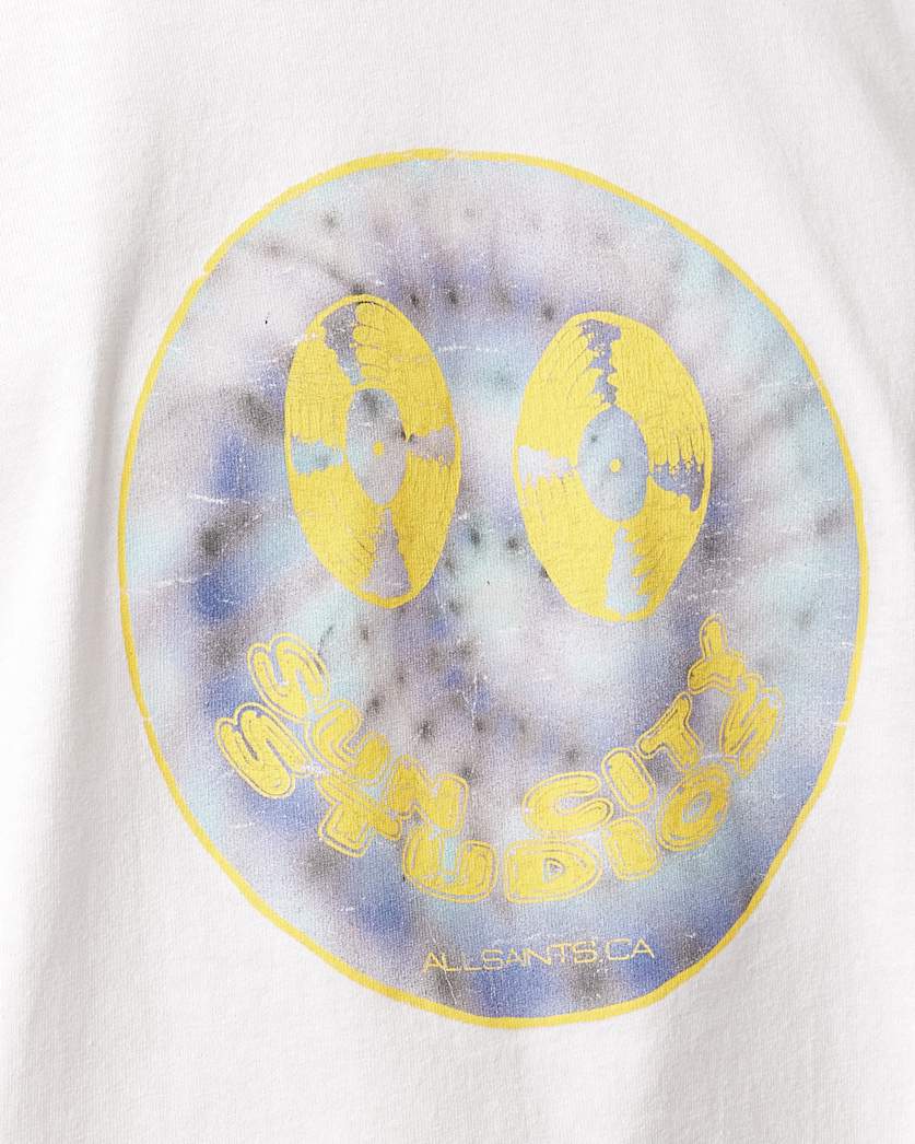 AllSaints Spun Out Boxy Short Sleeve Graphic T Shirt Chalk White