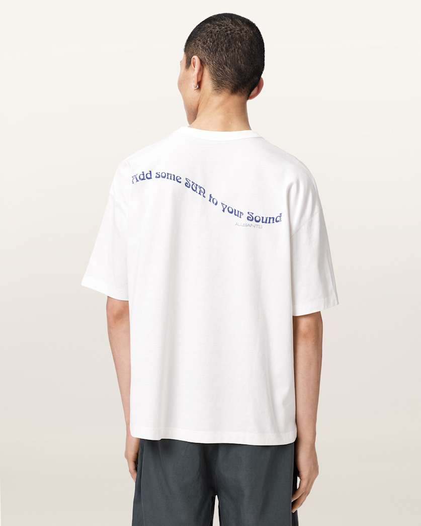 AllSaints Spun Out Boxy Short Sleeve Graphic T Shirt Chalk White