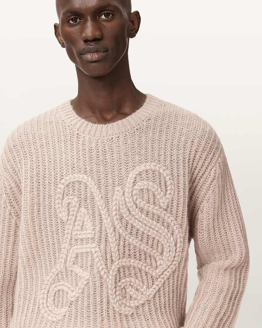 AllSaints Chainy Embroidered Sweater Black