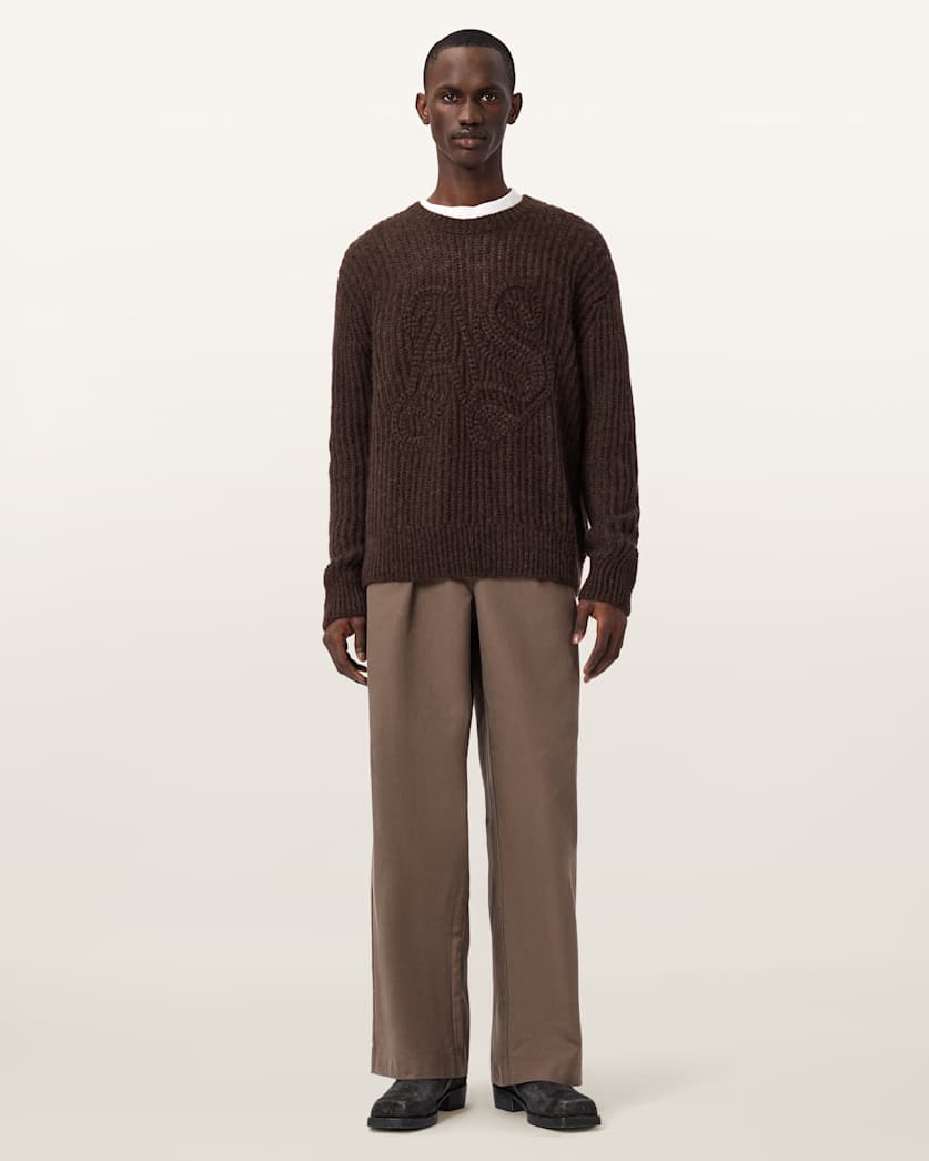 AllSaints Chainy Embroidered Sweater Black