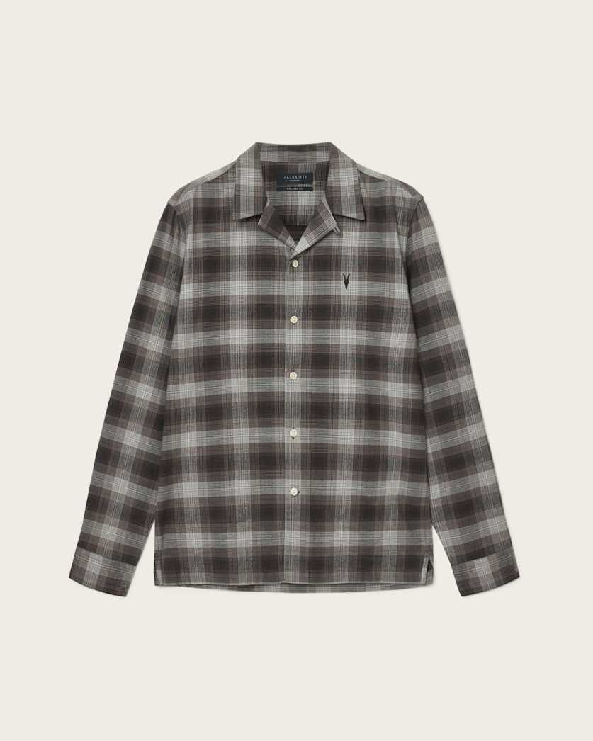 AllSaints Iniko Ramskull Relaxed Shirt Mole Brown