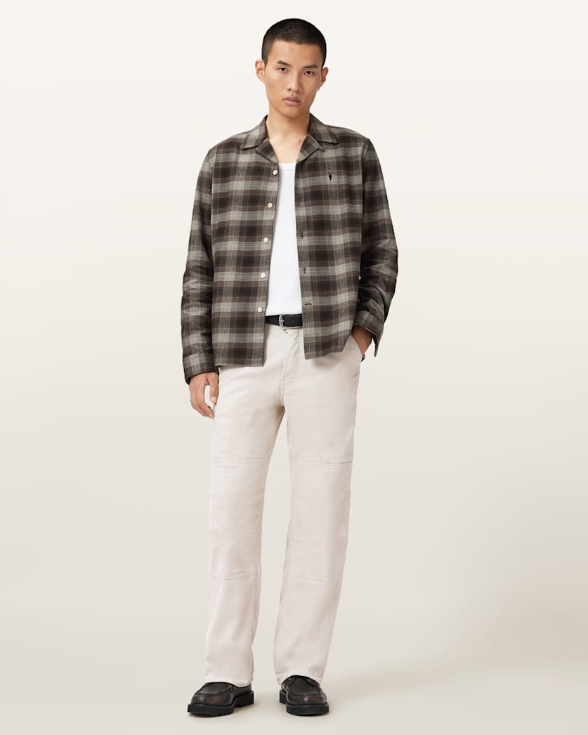 AllSaints Iniko Ramskull Relaxed Shirt Mole Brown
