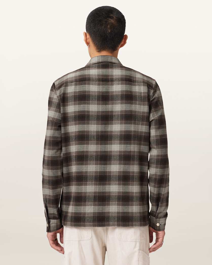AllSaints Iniko Ramskull Relaxed Shirt Mole Brown