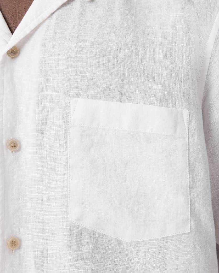 AllSaints Tri Embroidered Linen Shirt Ecru