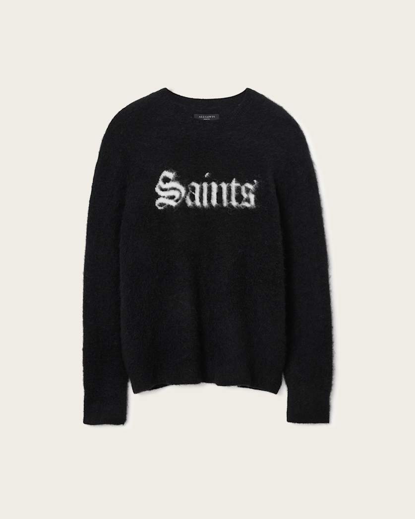 AllSaints Saints Wool Blend Sweater Black/Chalk White