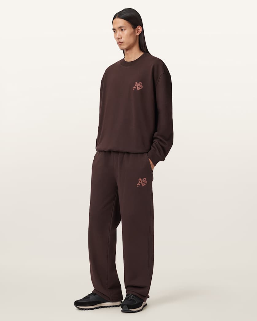 AllSaints Icon Straight Leg Sweatpants Plum Brown
