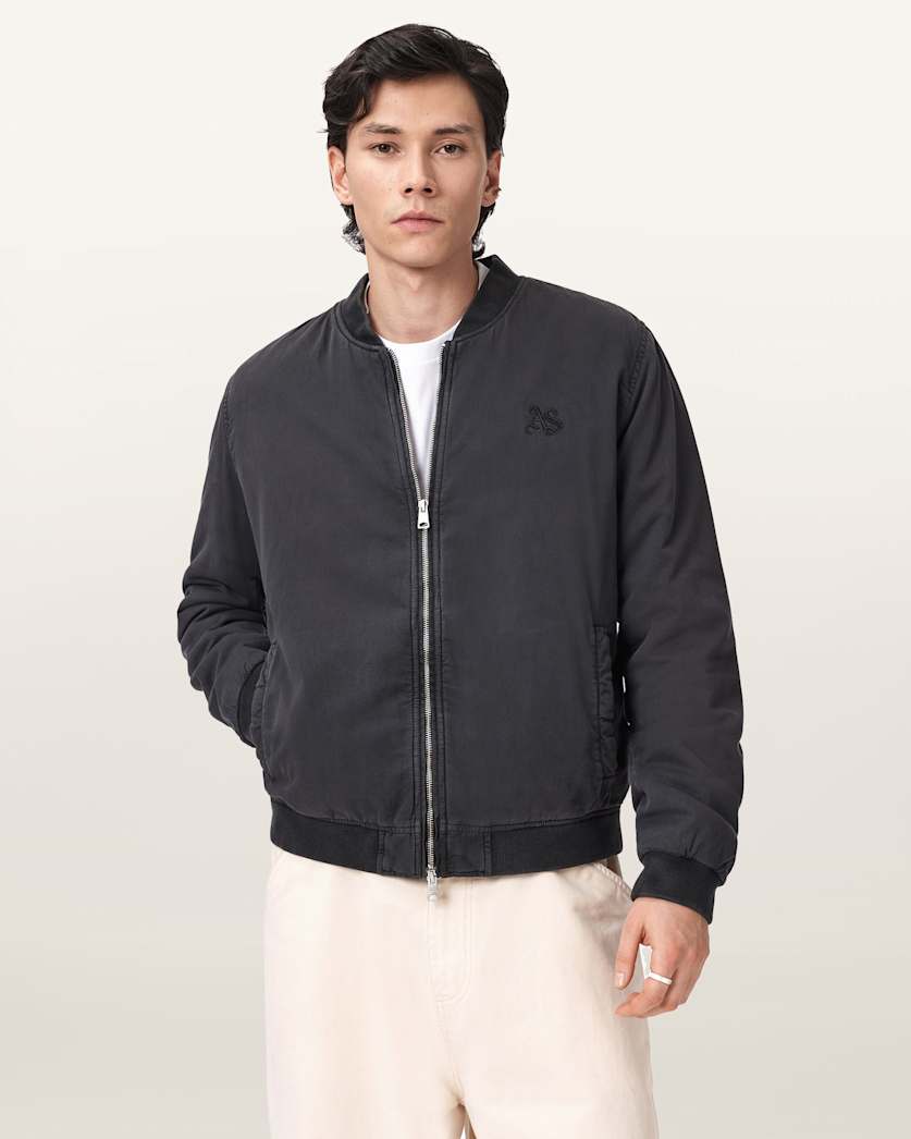 AllSaints Forres Cotton Bomber Jacket Blainn Black