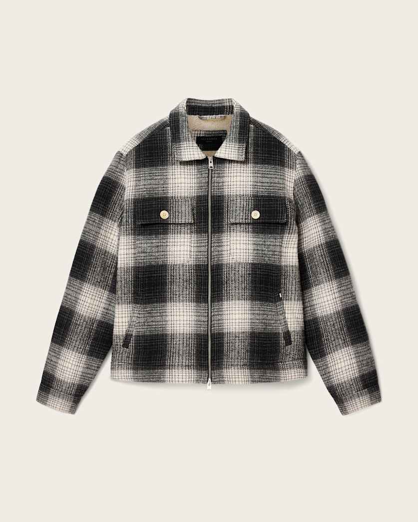 AllSaints Matheson Check Jacket Black/Off White