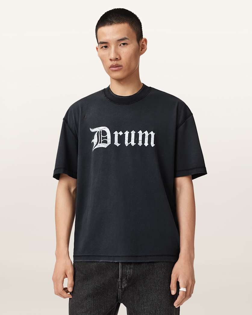 AllSaints Snare Boxy T Shirt Washed Black