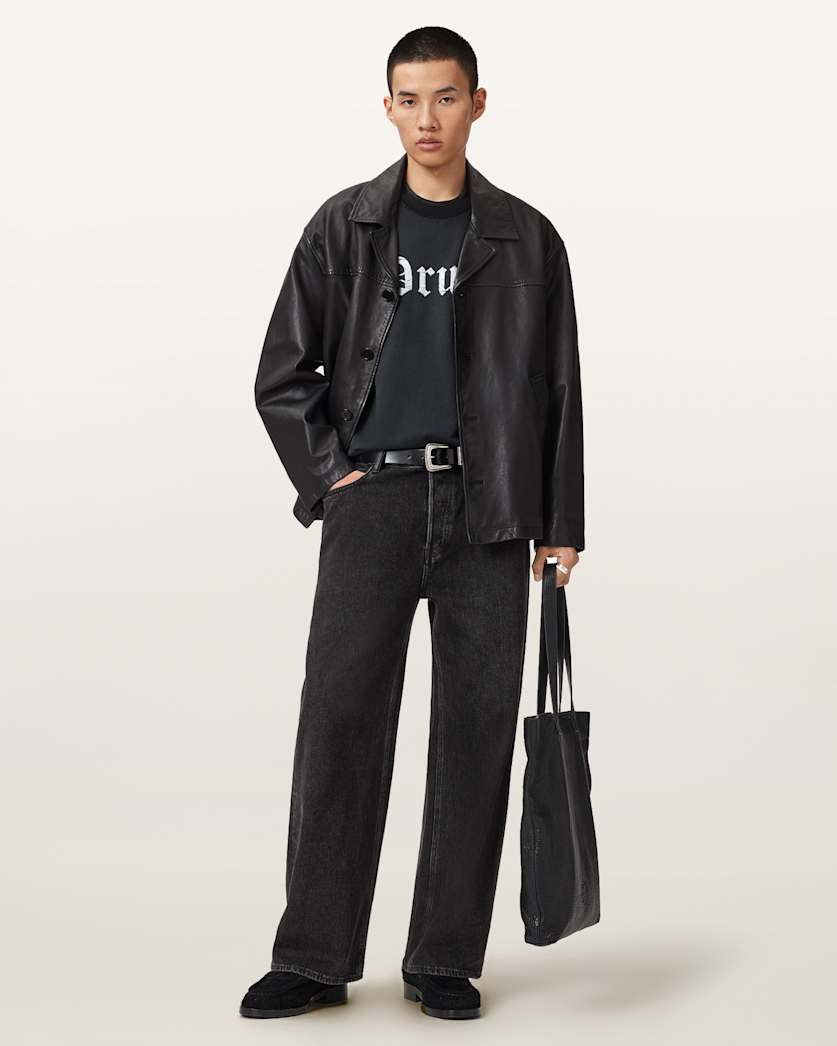 AllSaints Snare Boxy T Shirt Washed Black