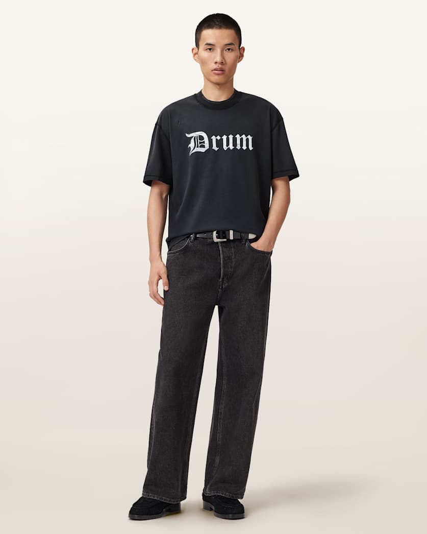 AllSaints Snare Boxy T Shirt Washed Black
