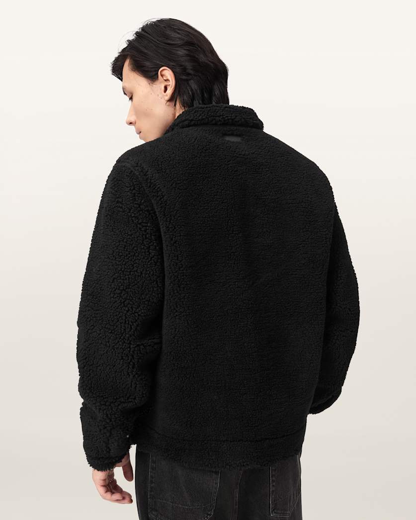 AllSaints Otis Sherpa Jacket Jet Black
