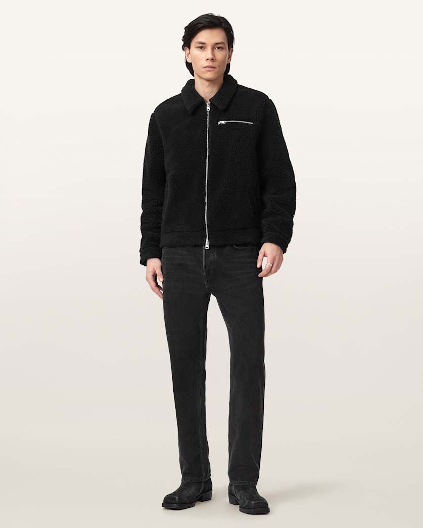 AllSaints Otis Sherpa Jacket Jet Black
