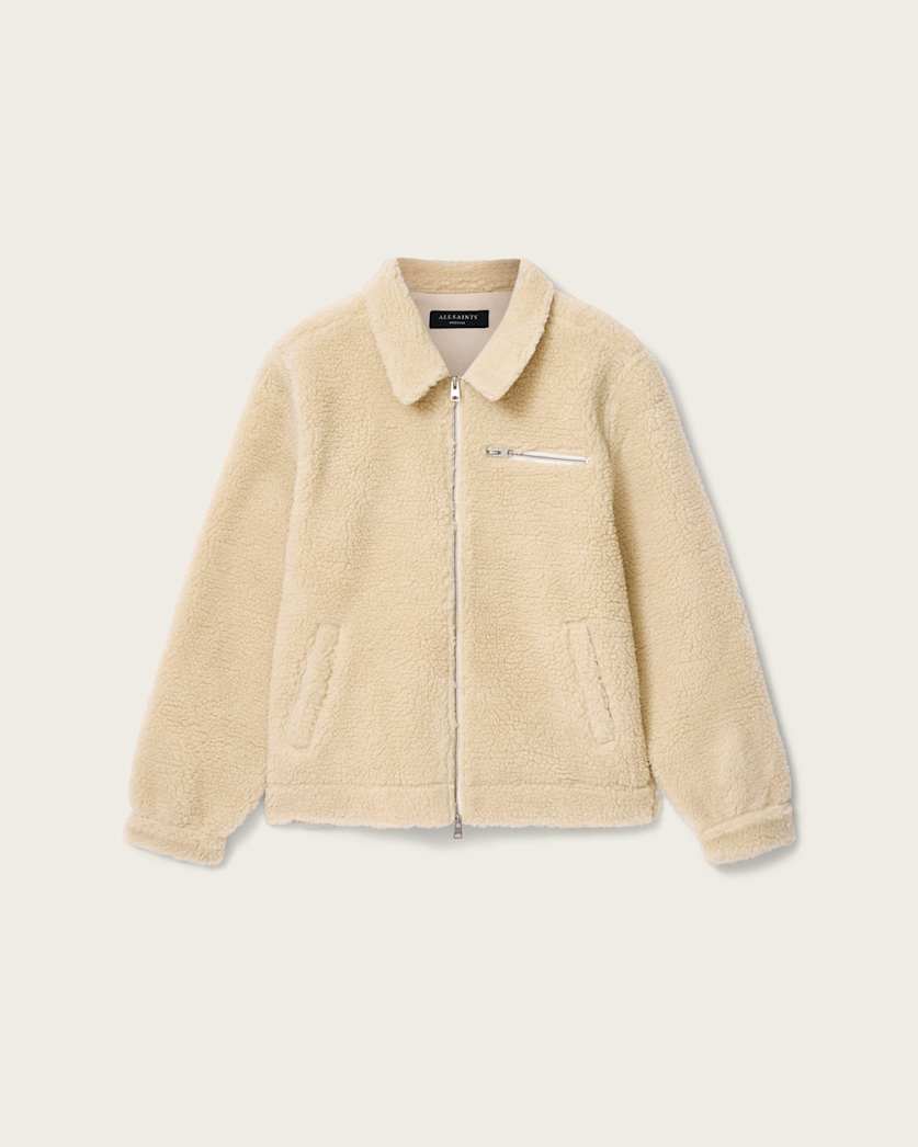 AllSaints Otis Sherpa Jacket Jet Black