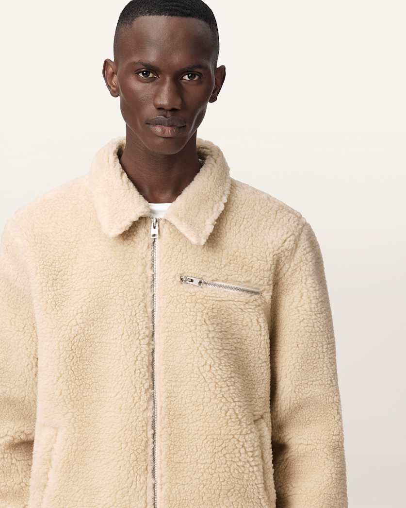 AllSaints Otis Sherpa Jacket Jet Black