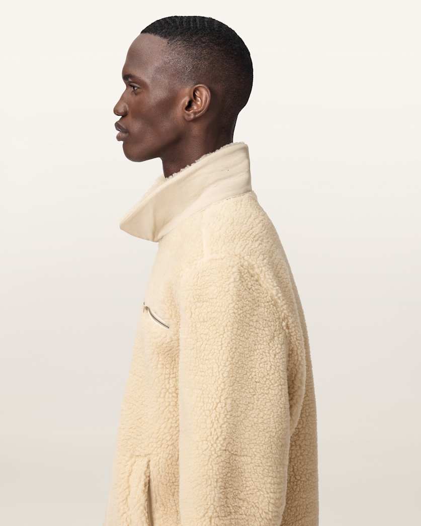 AllSaints Otis Sherpa Jacket Jet Black