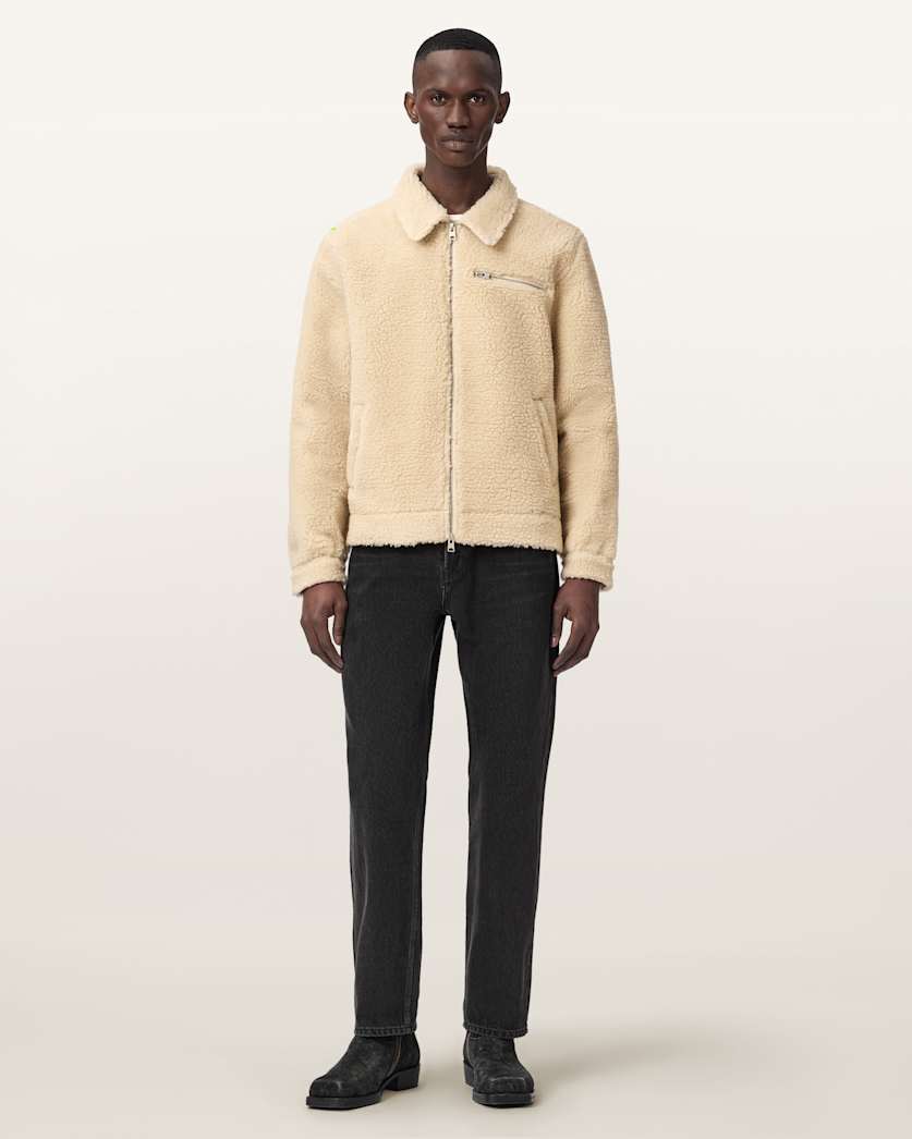 AllSaints Otis Sherpa Jacket Jet Black