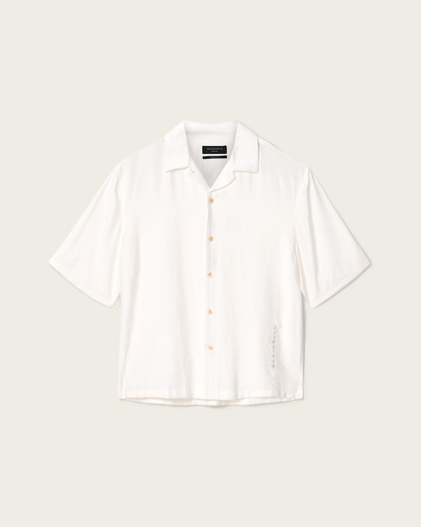 AllSaints Purley Oversized Short Sleeve Shirt Tern White