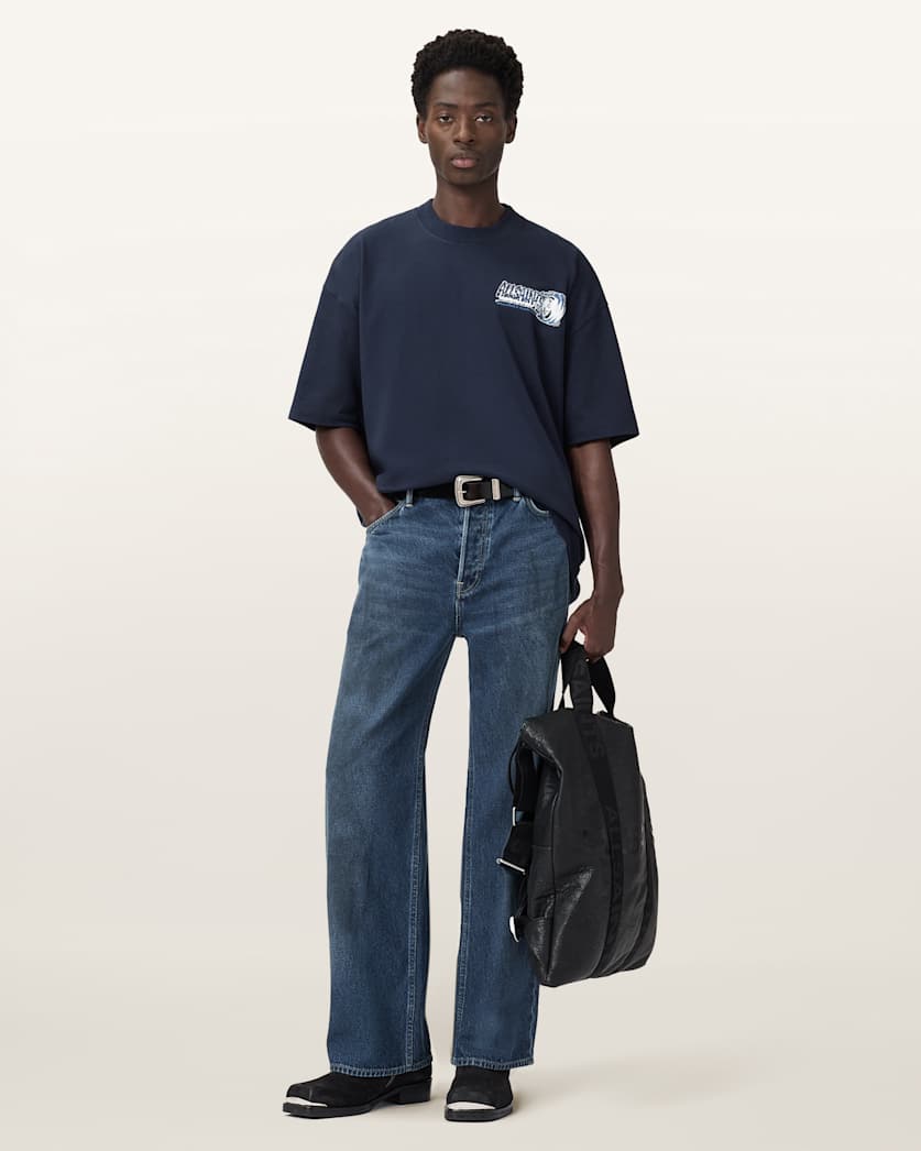 AllSaints Williams X Allsaints Burnout Crew Neck T Shirt Williams Blue