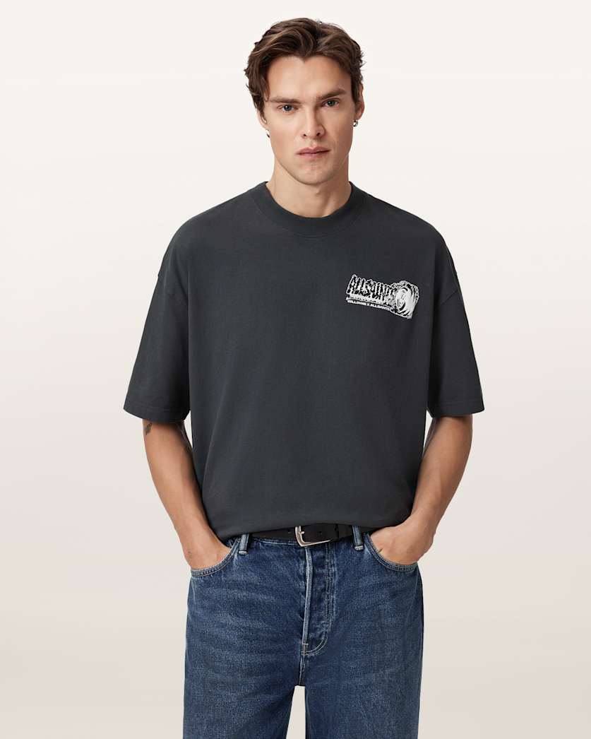 AllSaints Williams X Allsaints Burnout Crew Neck T Shirt Williams Blue