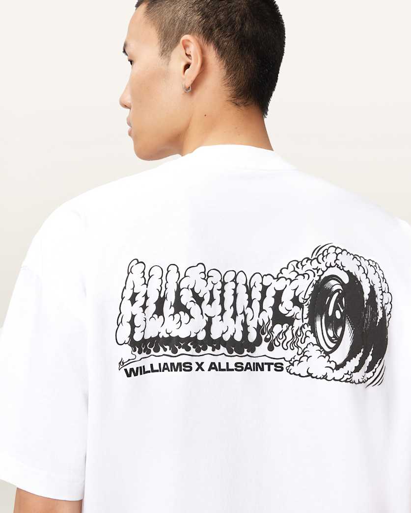AllSaints Williams X Allsaints Burnout Crew Neck T Shirt Williams Blue