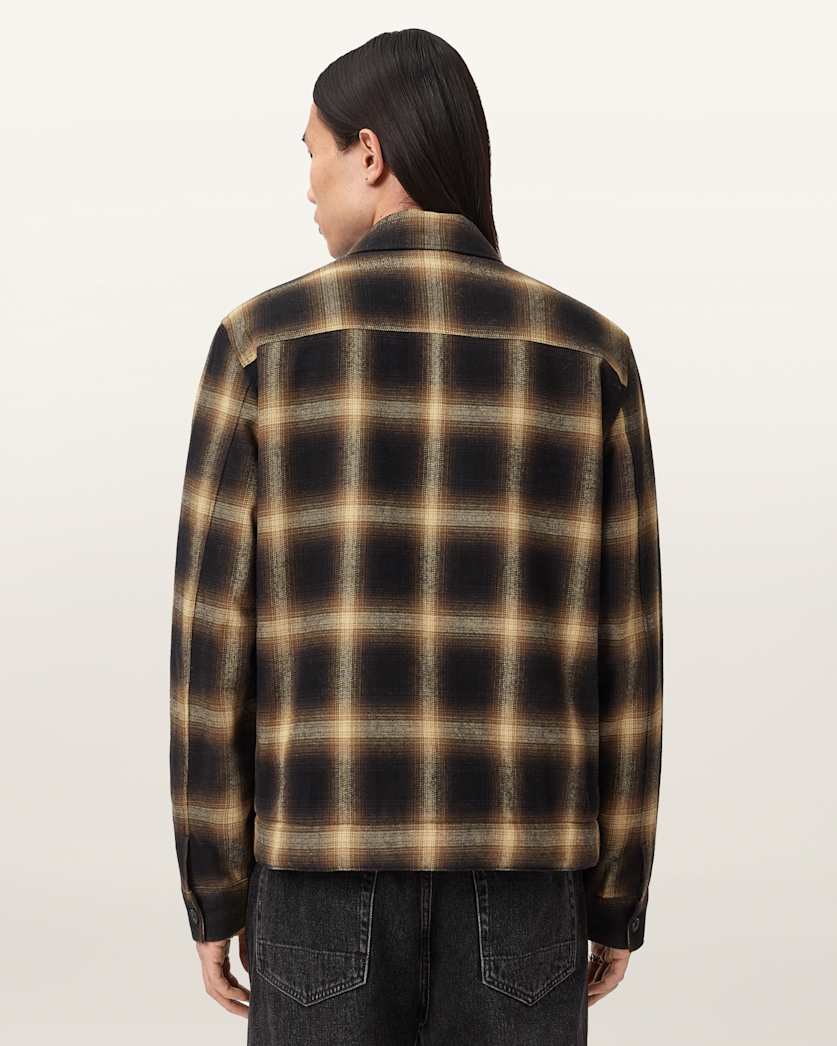 AllSaints Mathers Check Jacket Trail Brown