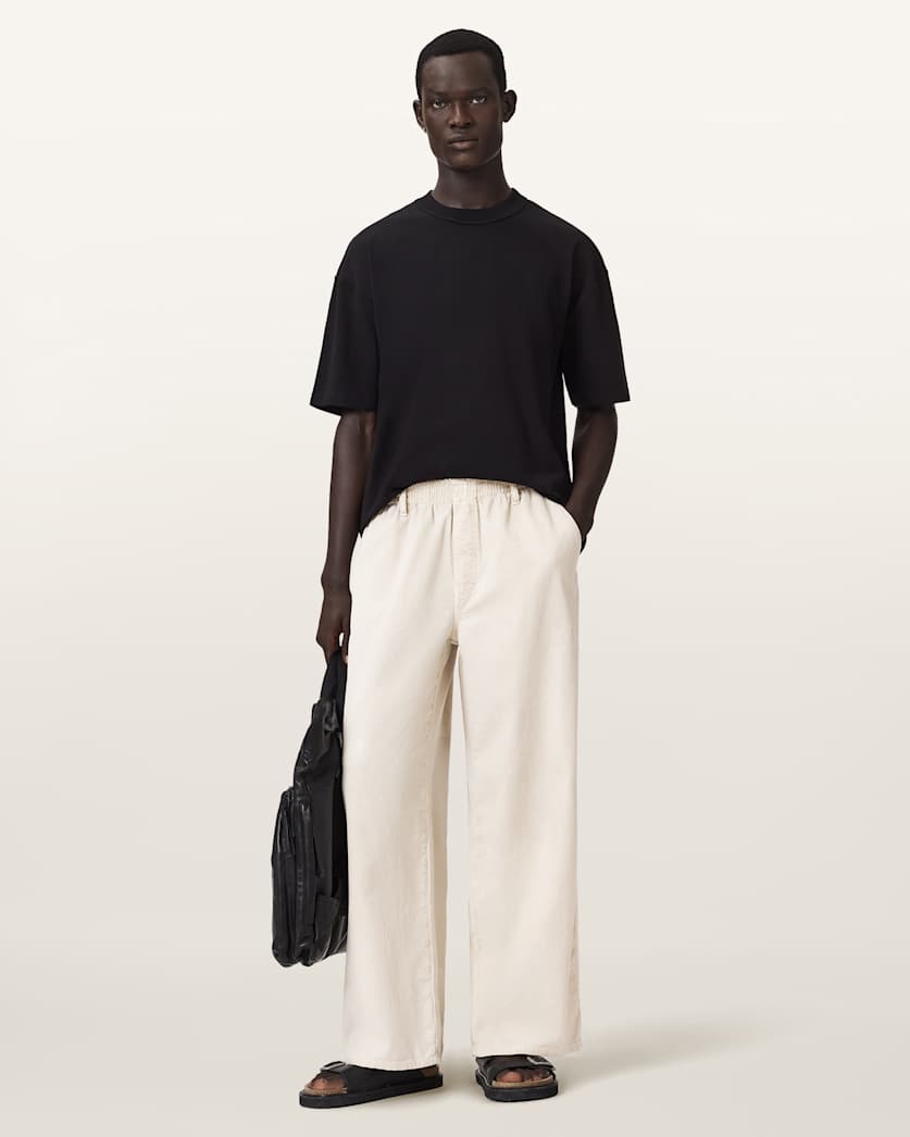 AllSaints Sabbath Mid Rise Cord Pants Pebble White