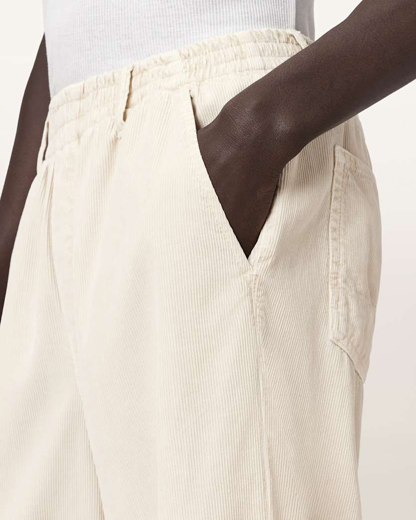 AllSaints Sabbath Mid Rise Cord Pants Pebble White