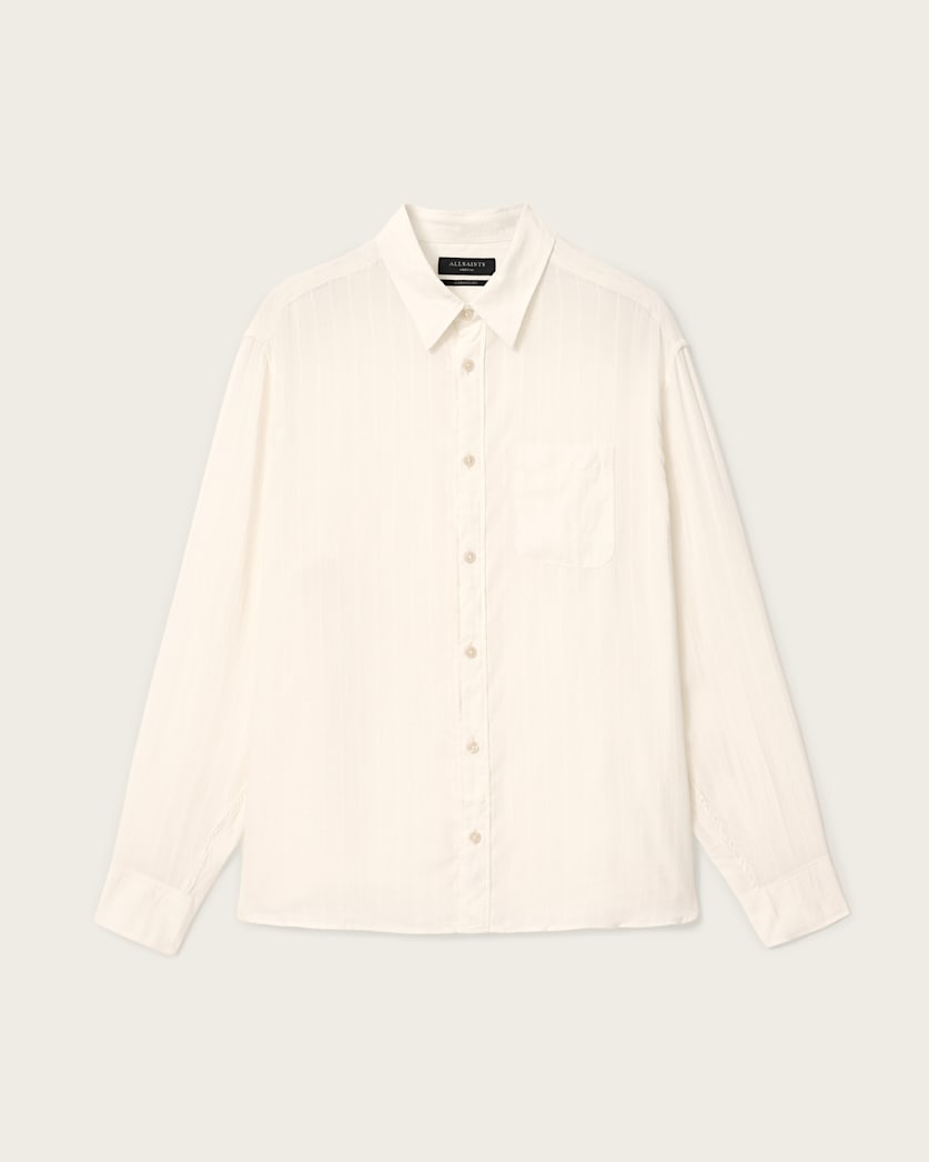AllSaints Carlyle Oversized Long Sleeve Shirt Ivory White