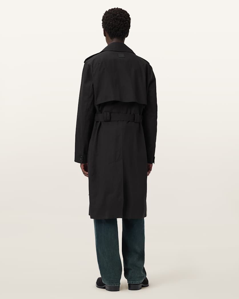 AllSaints Bastille Trench Coat Black