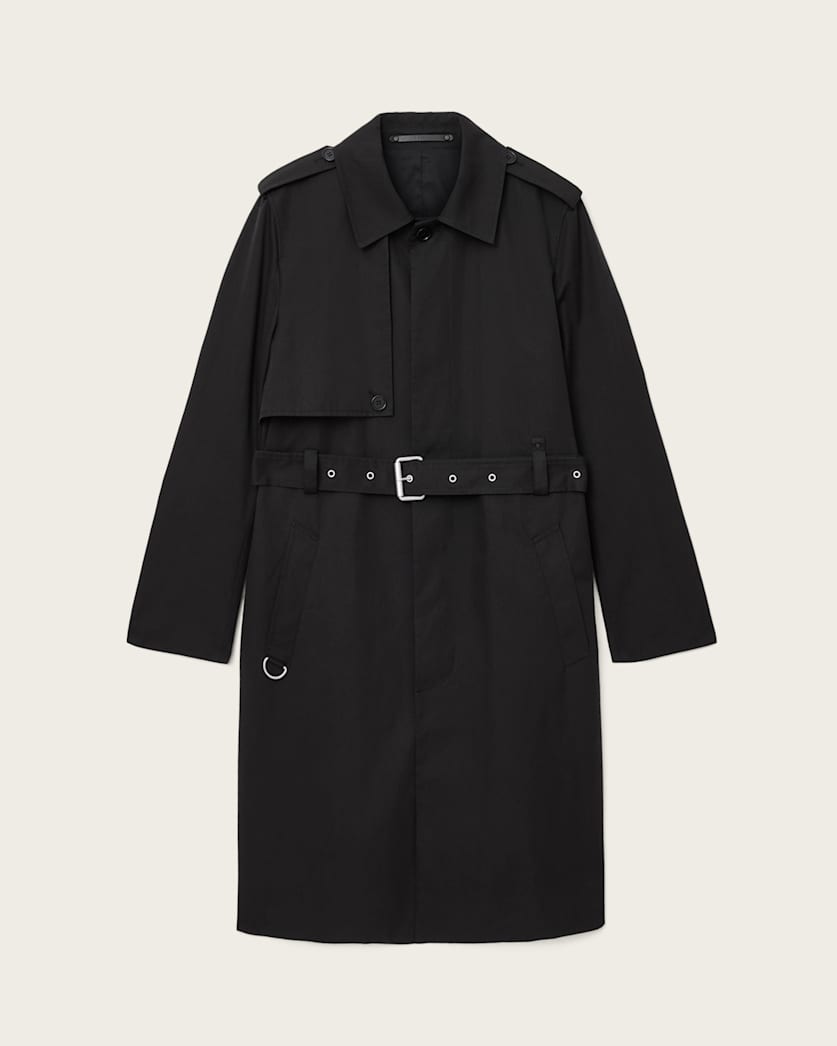 AllSaints Bastille Trench Coat Black
