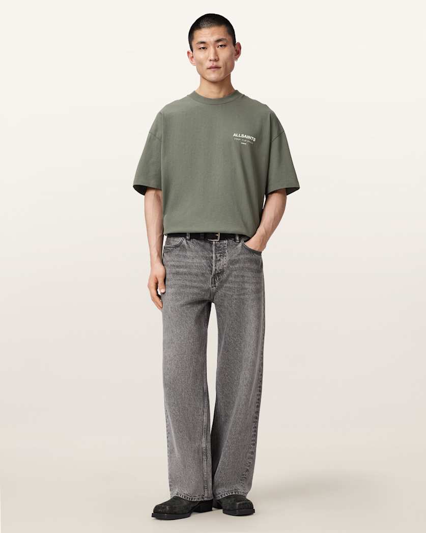 AllSaints Underground Oversized Crew Neck T Shirt Sunbaked Pink
