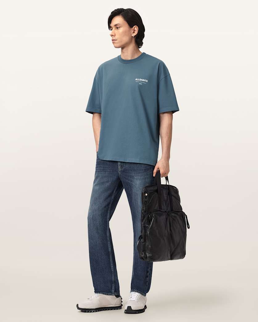 AllSaints Underground Oversized Crew Neck T Shirt Sunbaked Pink