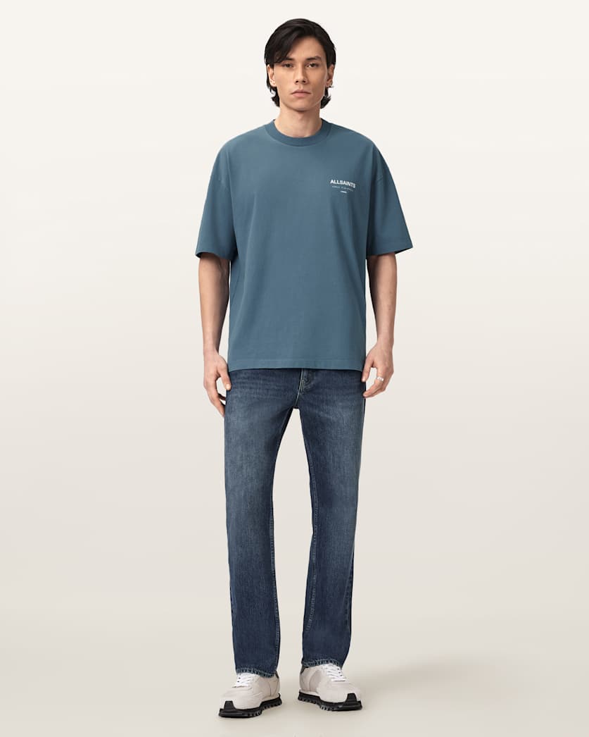 AllSaints Underground Oversized Crew Neck T Shirt Sunbaked Pink