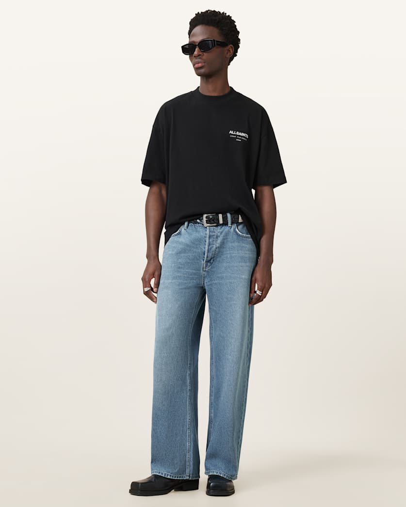 AllSaints Underground Oversized Crew Neck T Shirt Sunbaked Pink