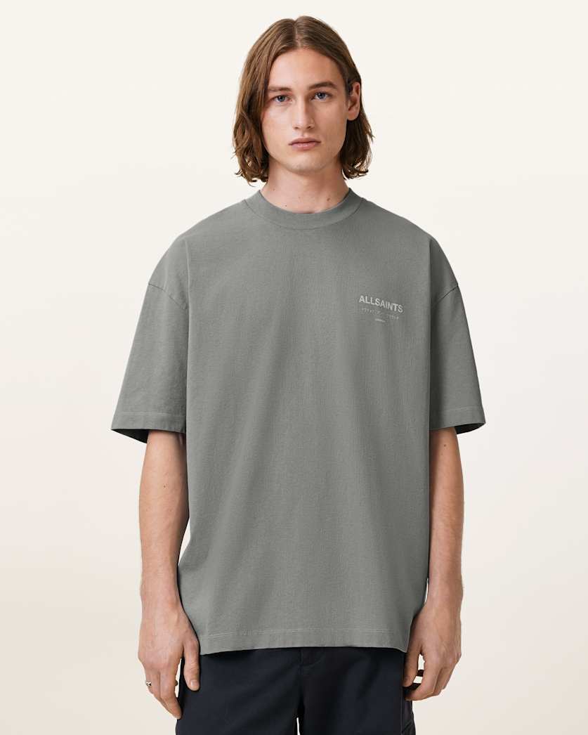 AllSaints Underground Oversized Crew Neck T Shirt Sunbaked Pink