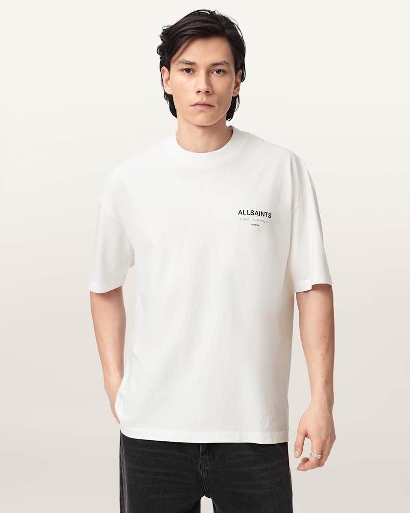 AllSaints Underground Oversized Crew Neck T Shirt Sunbaked Pink
