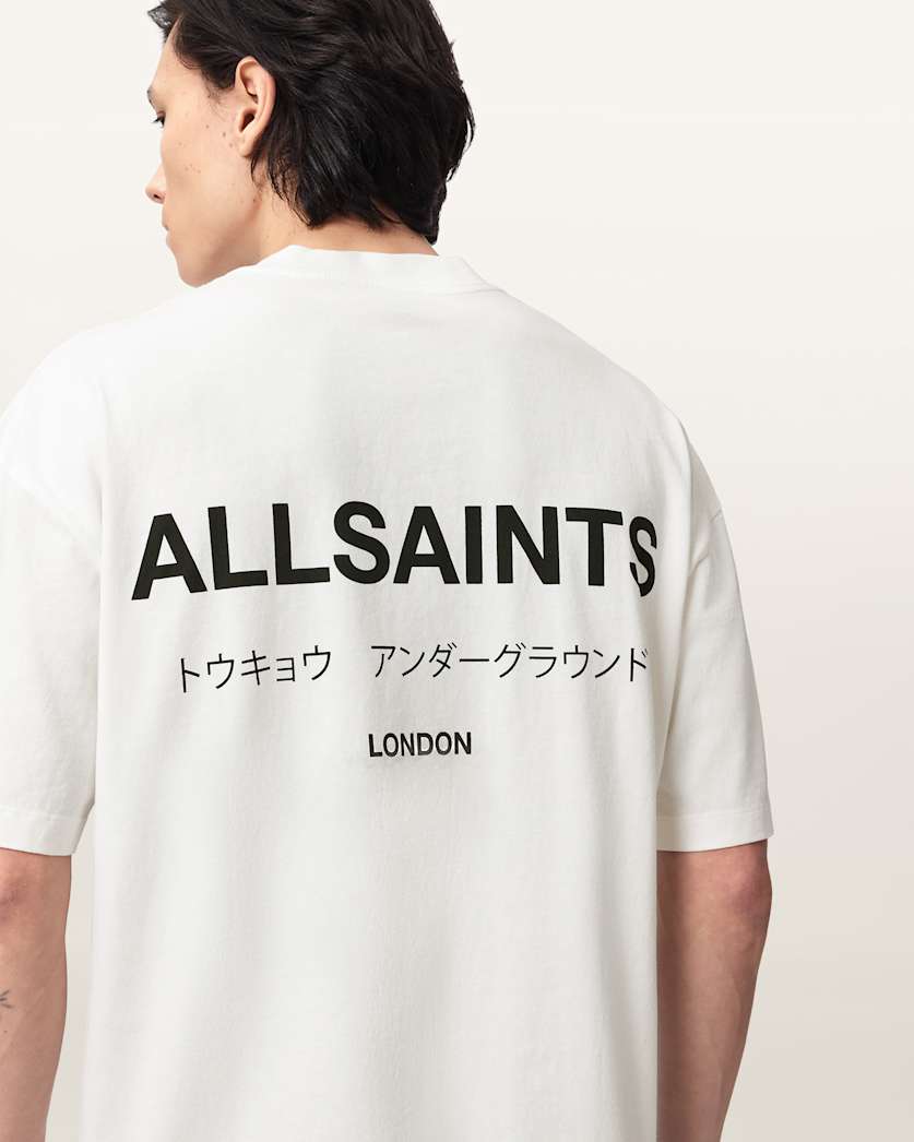 AllSaints Underground Oversized Crew Neck T Shirt Sunbaked Pink