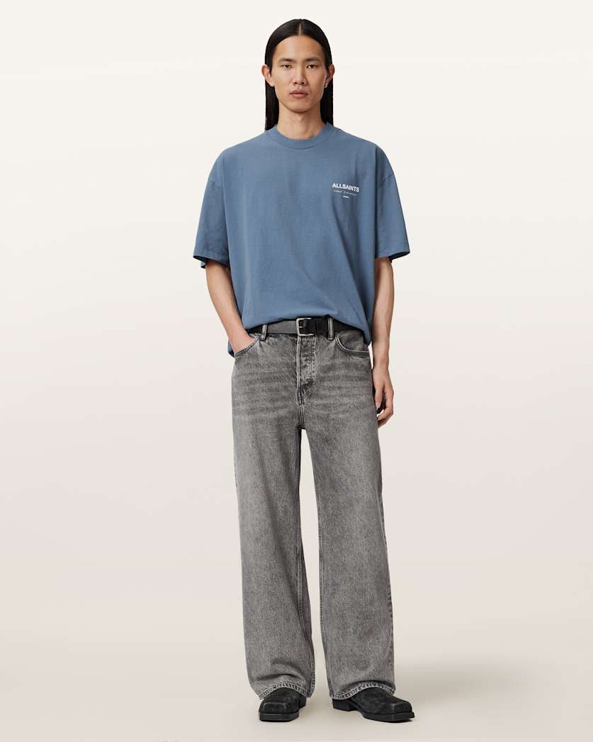 AllSaints Underground Oversized Crew Neck T Shirt Sunbaked Pink
