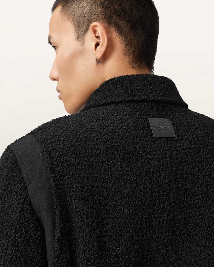 AllSaints Baum Baseball Bomber Jacket Black