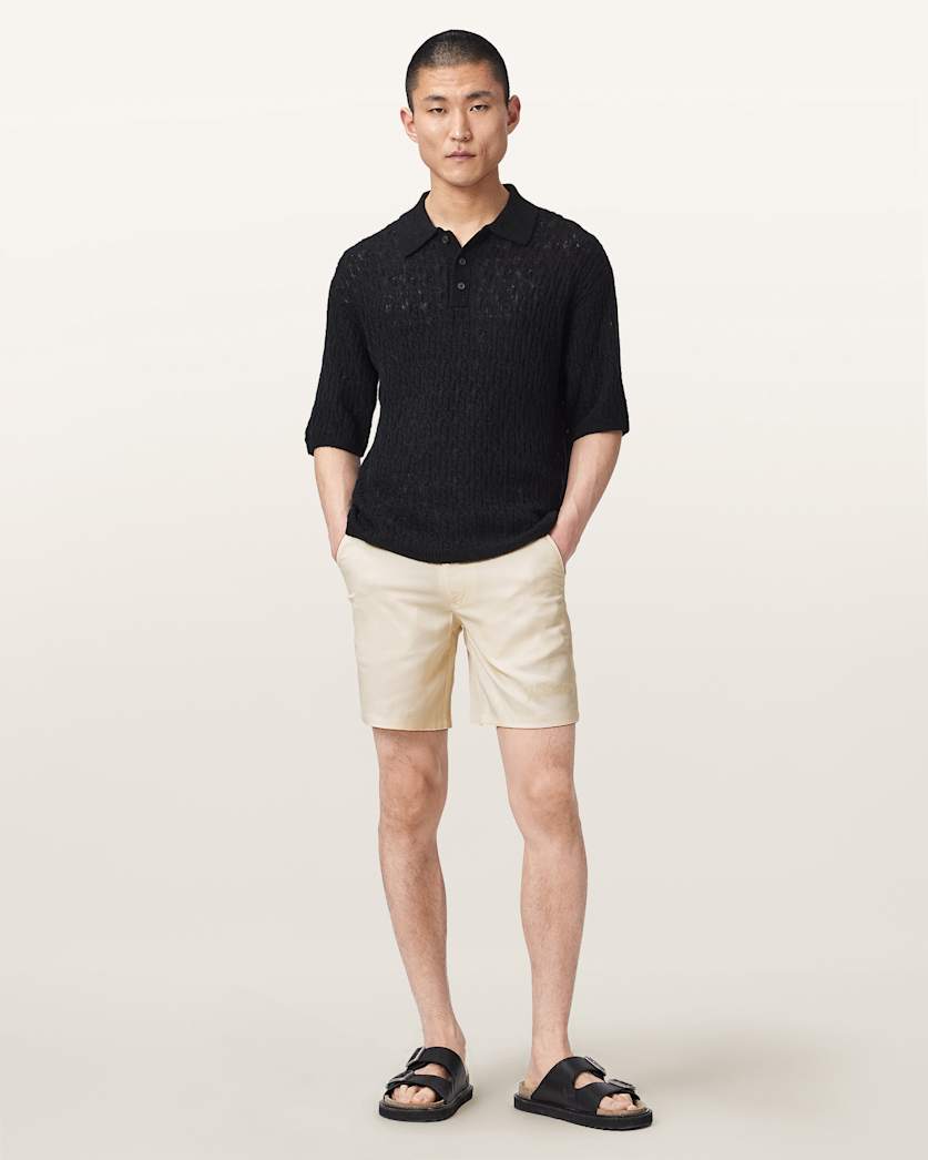 AllSaints Circe Straight Fit Odyssey Shorts Moonstone Blue