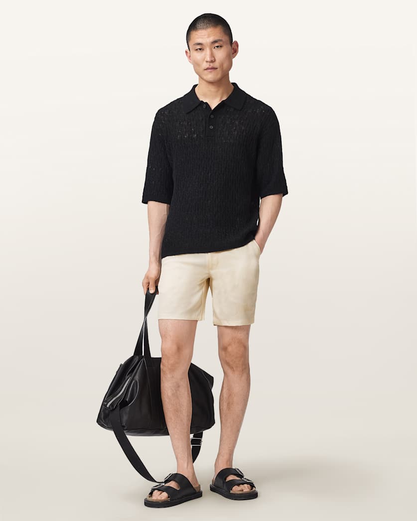 AllSaints Circe Straight Fit Odyssey Shorts Moonstone Blue