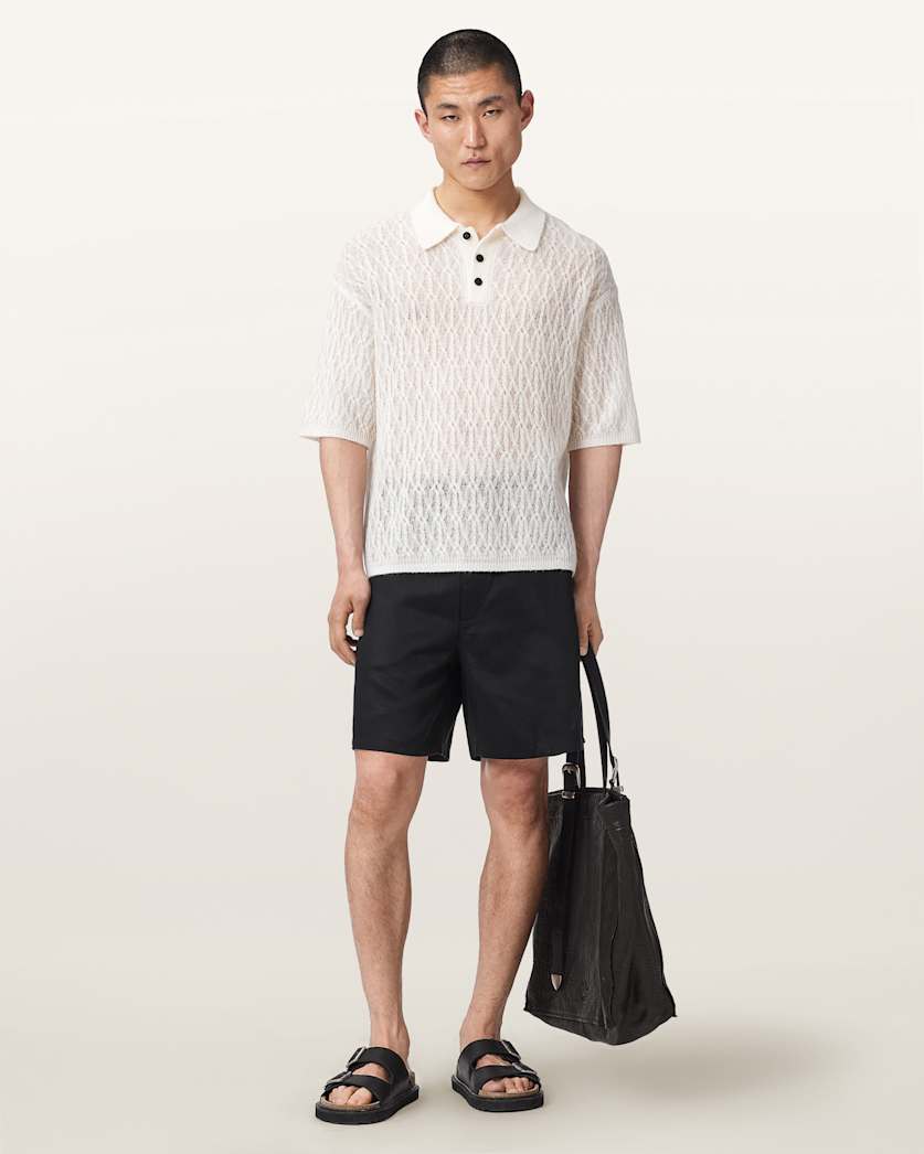 AllSaints Circe Straight Fit Odyssey Shorts Moonstone Blue