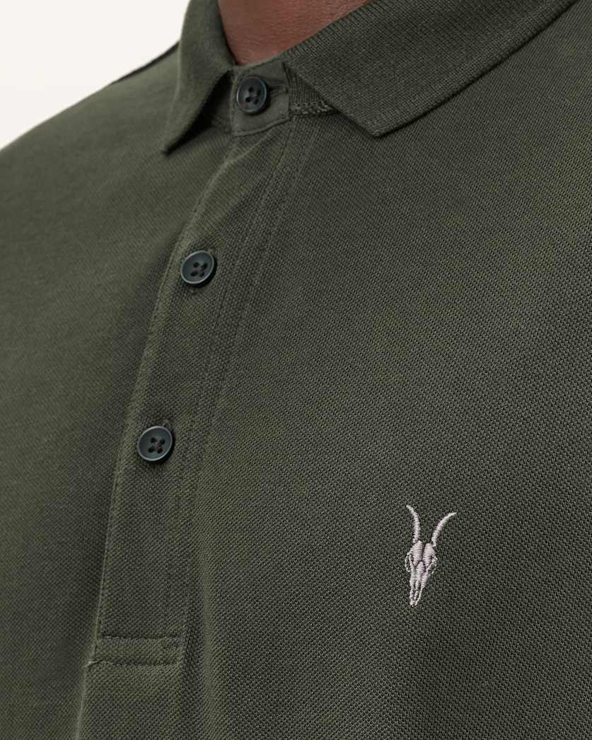 AllSaints Reform Short Sleeve Polo Shirts 2 Pack Grey/Lake Blue