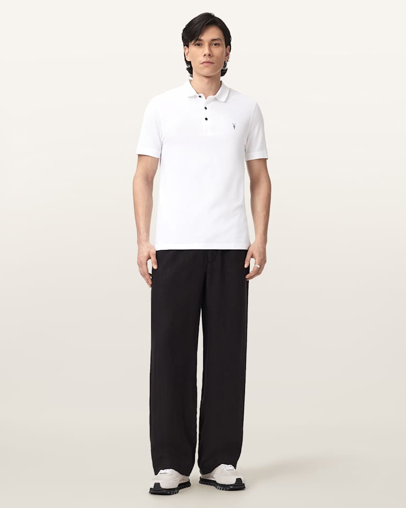 AllSaints Reform Short Sleeve Polo Shirts 2 Pack Grey/Lake Blue