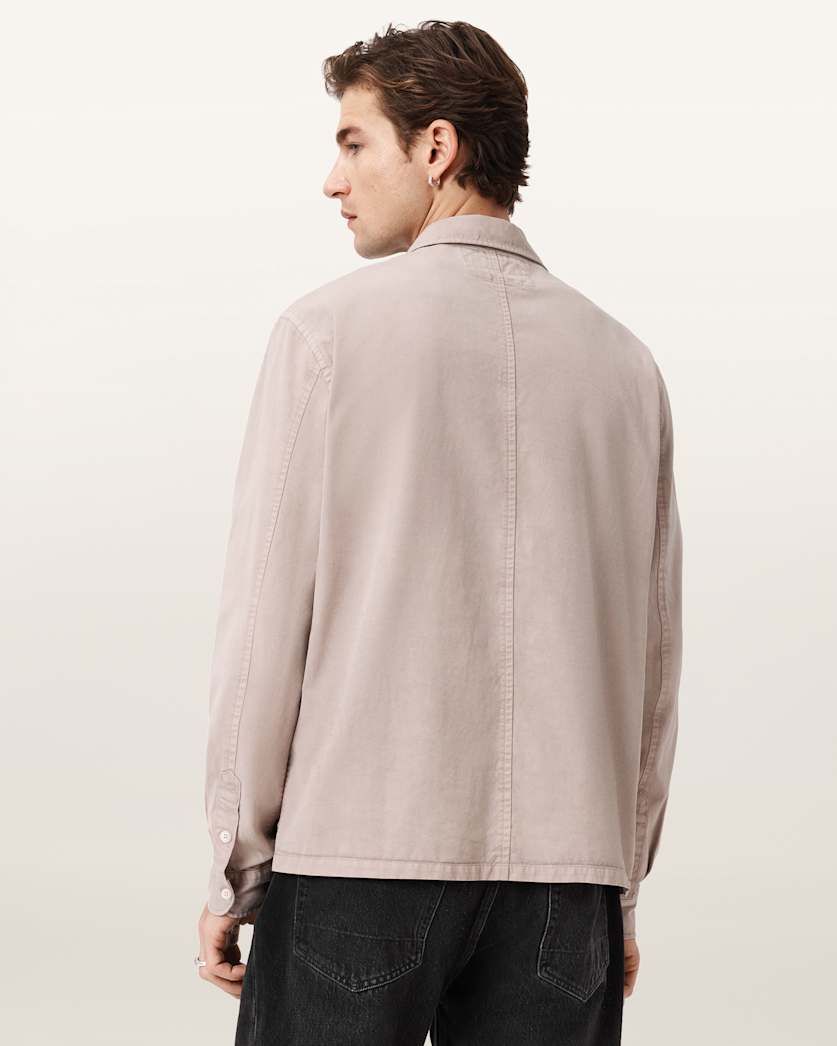 AllSaints Rohdi Long Sleeve Overshirt Dark Steel Blue